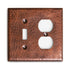 Hand Hammered Combo Toggle Duplex Light Switch Wall Plate - Pure Copper